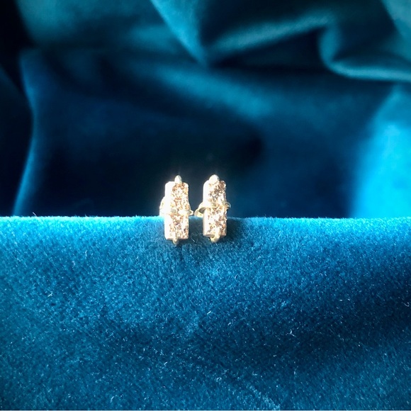 Gold Druzy posts - 14k over sterling - Picture 2 of 8